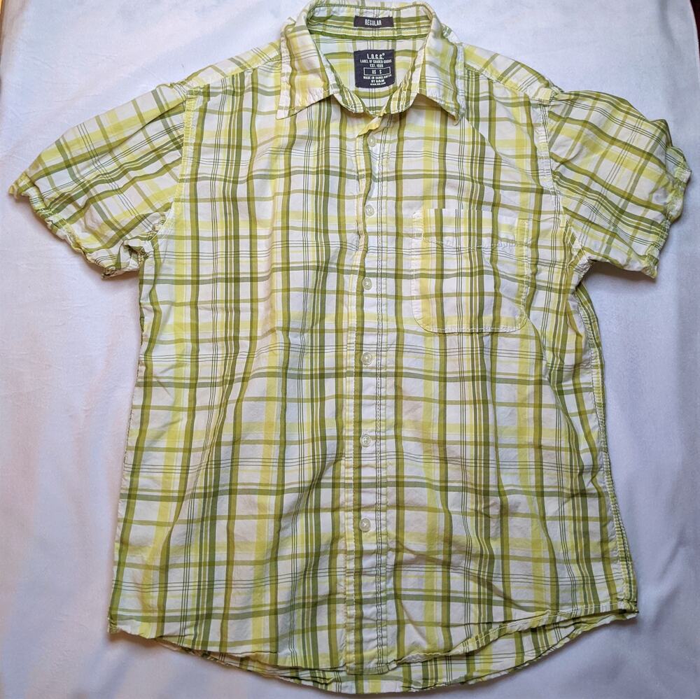 H&M LOGG Green Plaid Shirt Men's Casual Long Sleeve Small - Picture 1 of 4